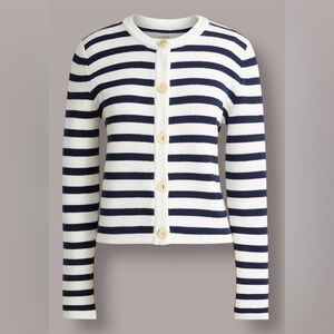 J. Crew Striped Cotton Lady Jacket Cardigan